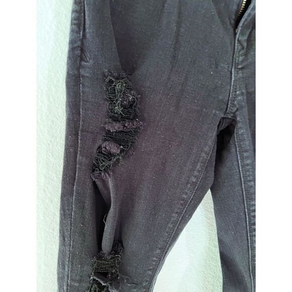 Express Black Distressed Jeans  - Picture 2 of 4